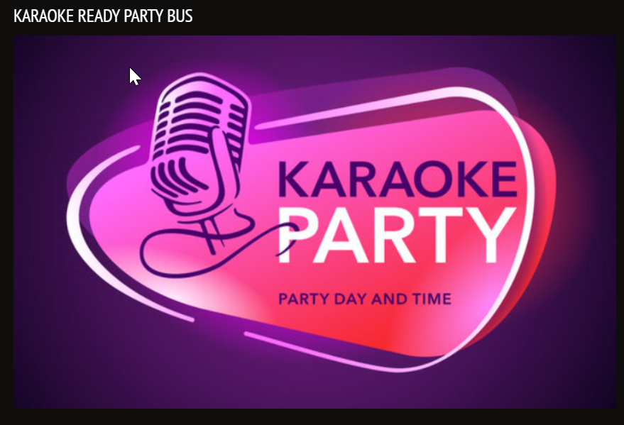 Karaoke party bus banner